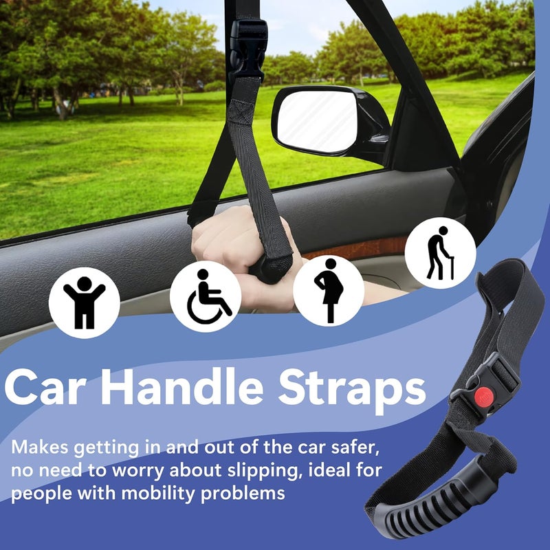 ecocstm Car Adjustable Grab Handles, Car Handle Assist, Safety Handle Portable Vehicle Support Grab Bar for Trucks, SUVs, Jeeps, Vans, Cars and ATVs (Black) - Image 5